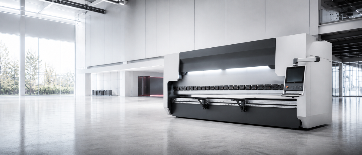 Press brake being prepared for handover